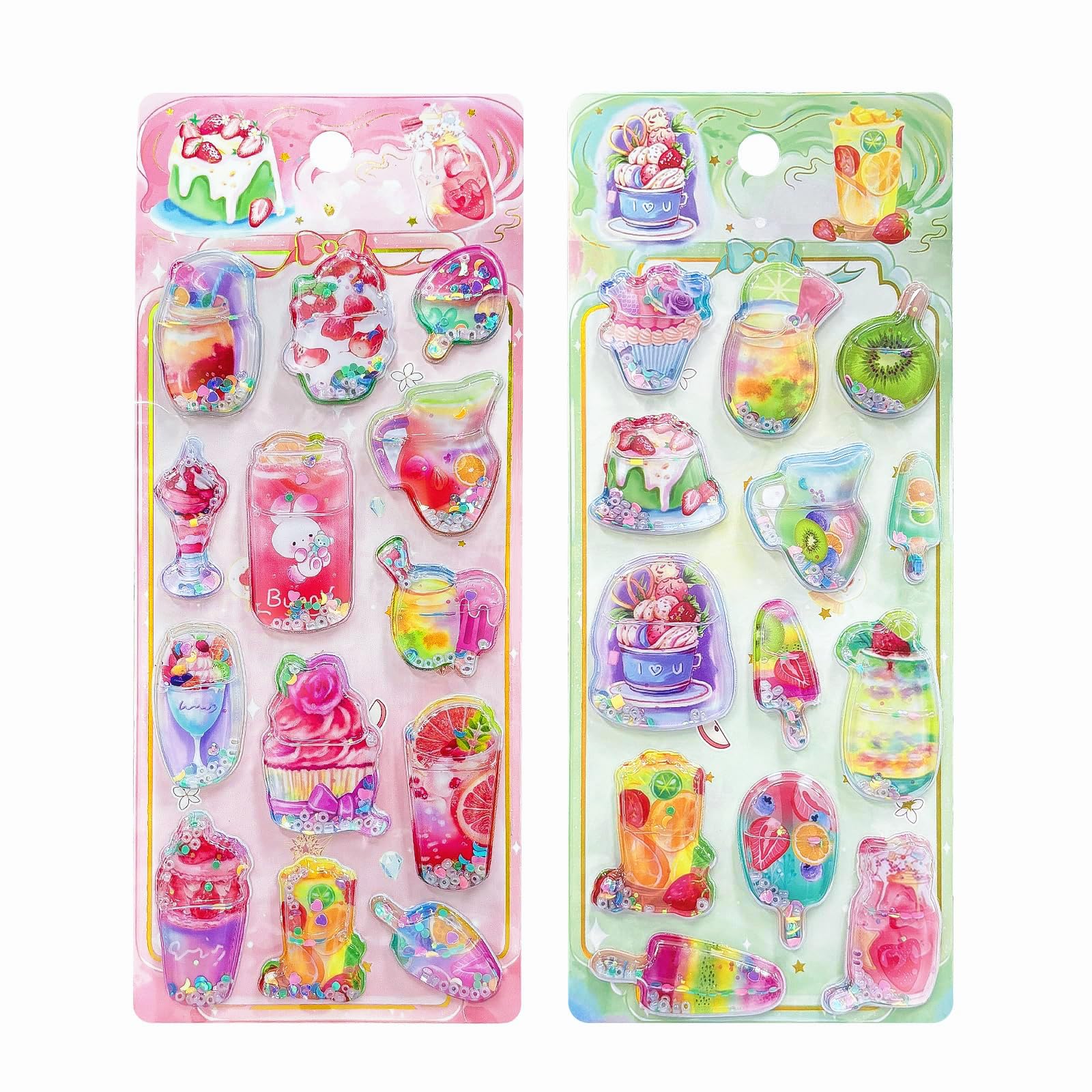 Amazon.co.jp: ウォーターシール 2枚セット キラキラ かわいい 水入り