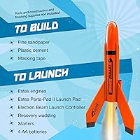 Vista 5 de Estes 7295 Kit de construcción de cohetes Orange Bull, kit de modelo de cohete volador intermedio para mayores de 10 años
