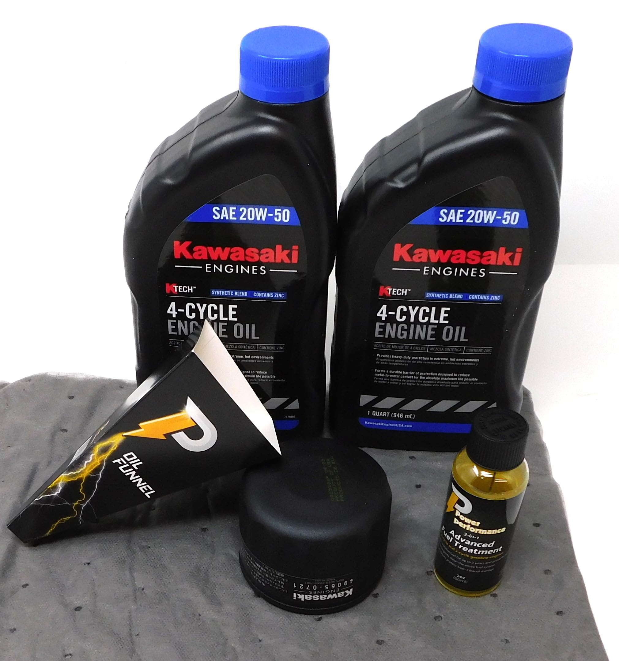 20W-50 Oil Change Kit for Kawasaki 49065-0721 (0736) and Fuel Treatment