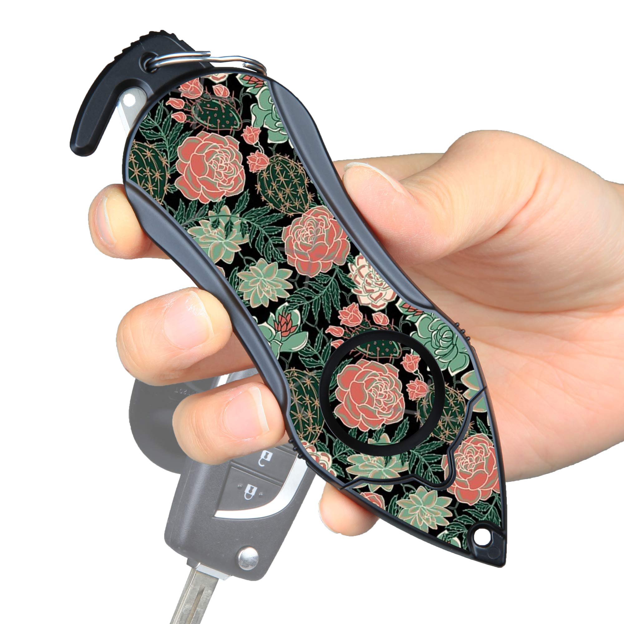 Stinger Portachiavi con allarme personale, strumento di emergenza, sirena di allarme antipanico, taglierino per cintura di sicurezza, rompi vetro, dispositivo di sicurezza per donne, uomini, bambini