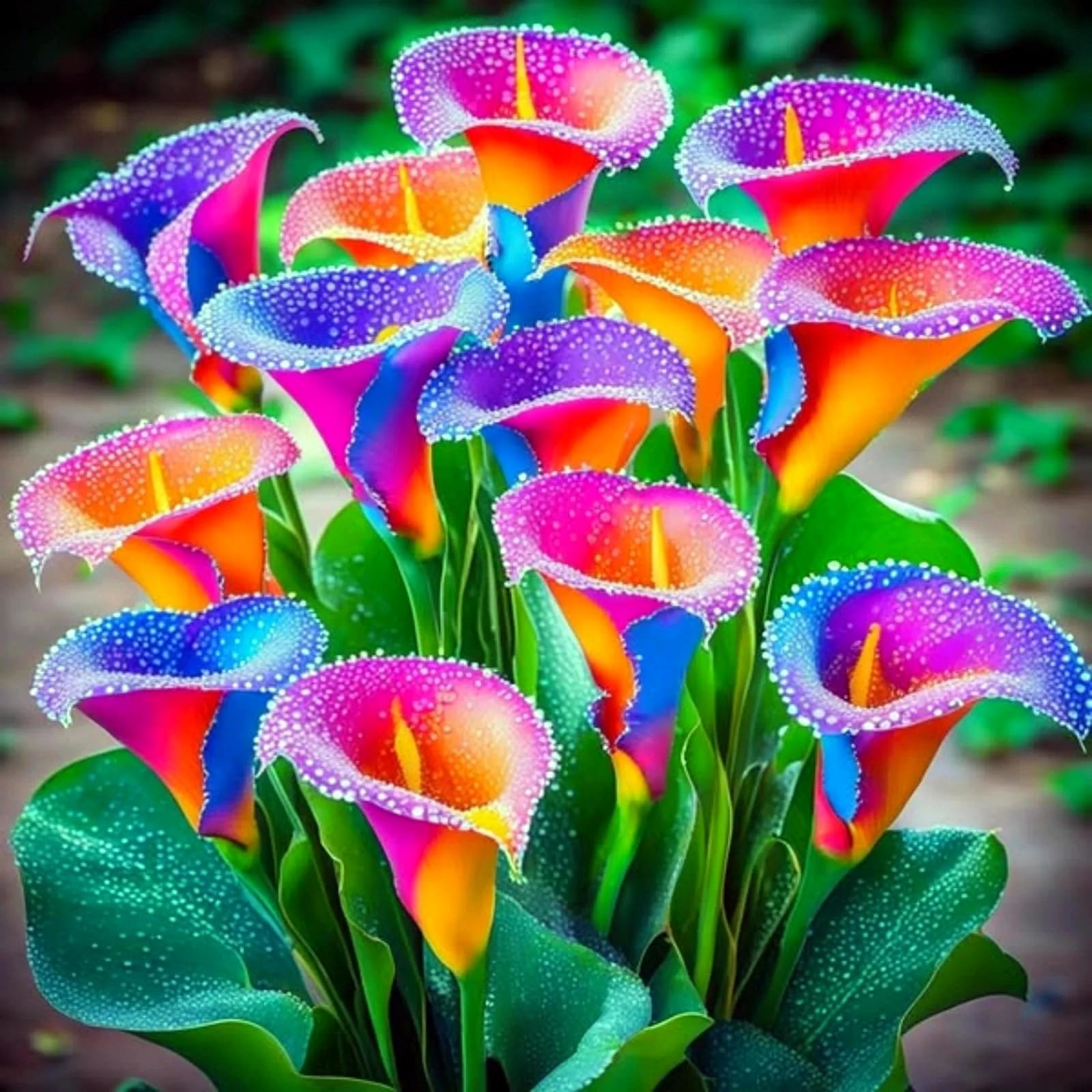 Beautiful Calla Lily for Planting UK, Hardy Perennial, Excellent Display, Mix Greening Flower, Natural Organic, Wedding, Balcony Garden-2 Bulbs-B
