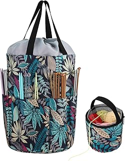 Coopay Borsa per Lavori a Maglia, Borsa per Filati e Filati in Lana, Progetto di Ricamo a Maglia, Borsa per Lana e Uncinetto, Foresta Pluviale