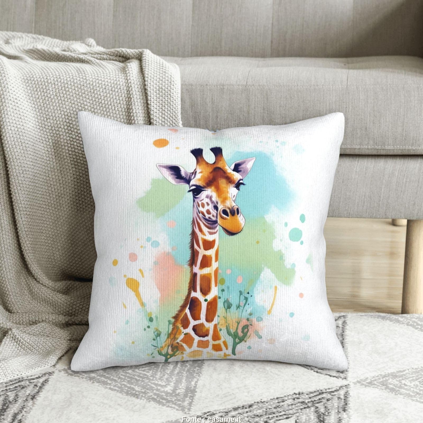 Housse de coussin velours côtelé artistique pour décoration haut de gamme