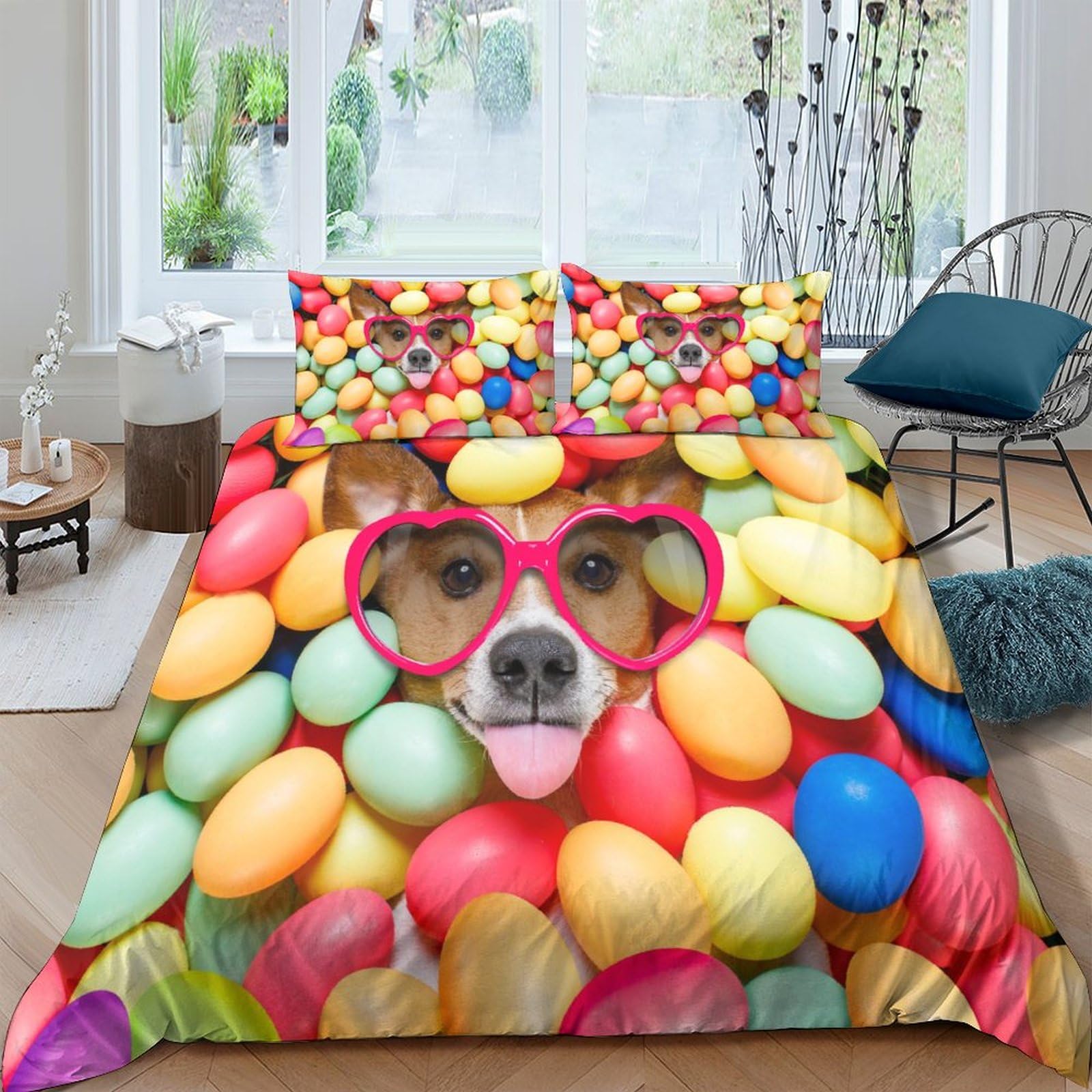 Parure de lit œufs colorés 3D pour égayer la chambre des enfants et des adultes