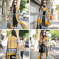 Vista 74 de DANA XU Manta de pashmina extragrande 100% de lana merina, bufanda de viaje, bufanda de cachemira para mujer, otoño e invierno, chal de gran