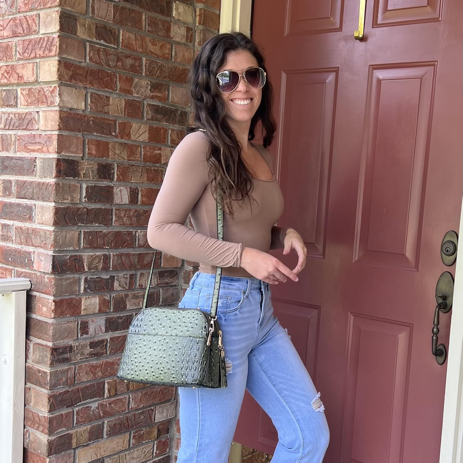 Dasein Women Tassel Zipper Pocket Crossbody Bag Shoulder Purse Fashion Travel Bag with Multi Pockets - Image 2