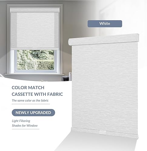 Miniatura 2 de Boolegon Persianas enrollables con filtro de luz para ventanas, inalámbricas, tela con aislamiento térmico, protección UV, persianas para el hogar,