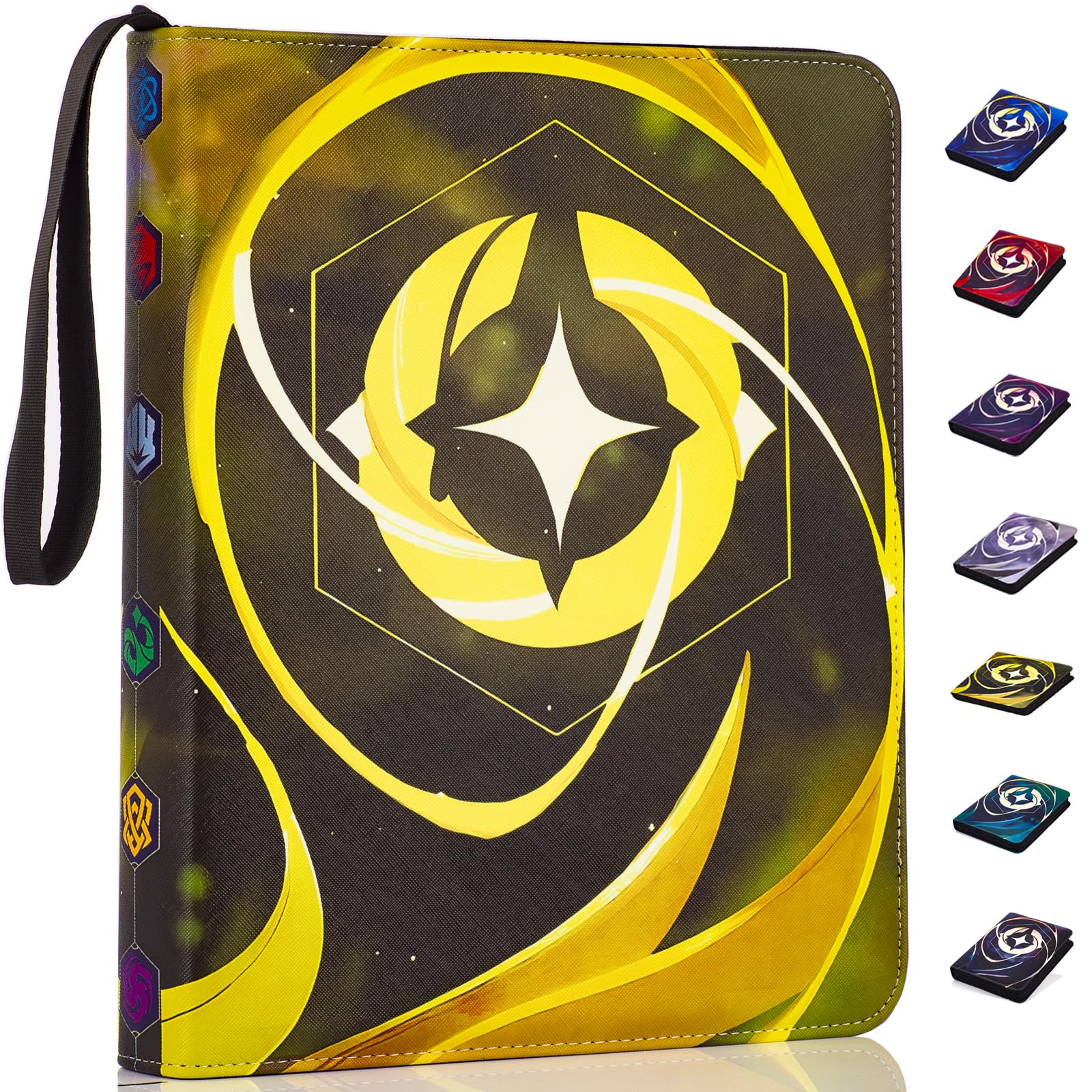 Amazon.com: Binder for Lorcana Cards, Premium 990-Pocket Trading Card Album  3-Ring Compatible with Lorcana Cards,TCG Cards,other Game Cards-Yellow :  Toys & Games