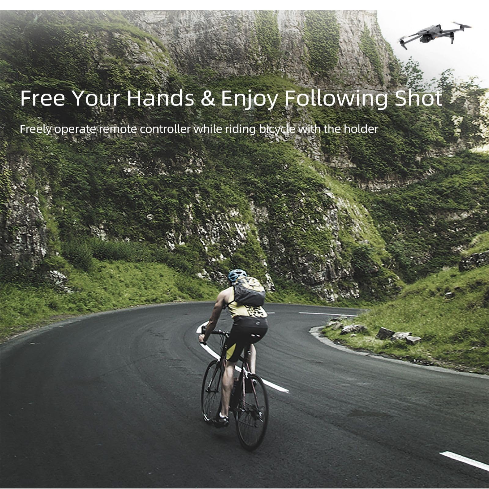 Halterung aus Aluminiumlegierung für DJI RC Pro, sichere Lenkerhalterung zum Radfahren mit Action-Kameras, kompatibel mit insta360-Serie, Schwarz