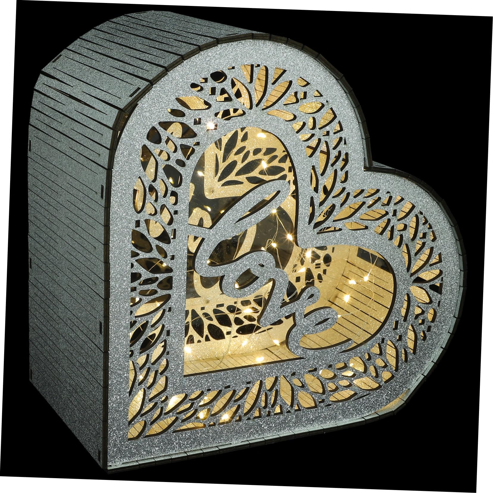 ULDIGI Heart-shaped Wooden Card Box for Weddings and Events Capacity Card Storage Design for Rustic and Country Weddings