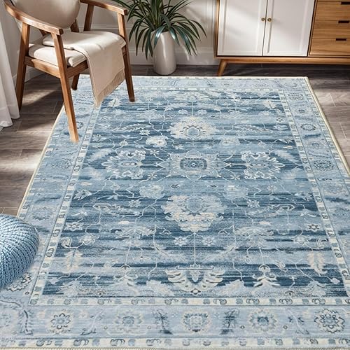 Miniatura 1 de Bohemian Soft Area Rug - 6x9 Large Boho Vintage Bedroom Rug, Machine Washable Enterway Mat Non Slip Low Pile Carpet for Living Room Bedroom Dining