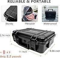 Vista 4 de Judunmsk Waterproof Hard Case - Compact Portable Carrying Case for DJI Mini 2 SE/4K/Mini 2 Fly More Combo