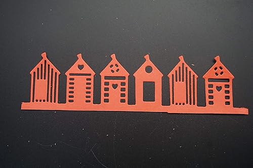 Miniatura 4 de Metal A Row of Houses - Troqueles de corte de pueblo, troquelados de hierba molida para plantillas en relieve para tarjetas de álbumes de recortes y