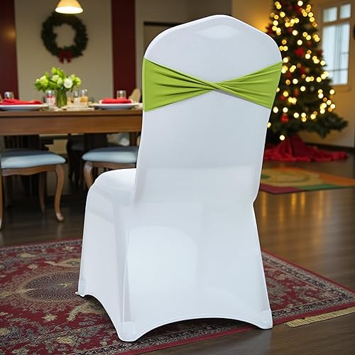 Vista 160 de MDS - Paquete de 25 bandas elásticas de elastano para silla sin hebilla, para decoración de bodas y eventos, color berenjena Berenjena,Azul