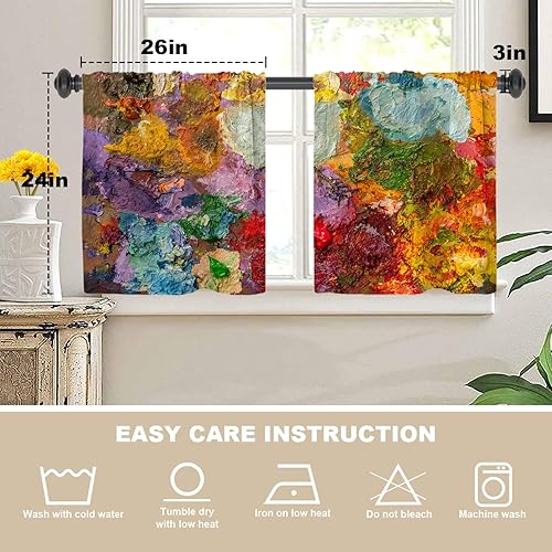 Miniatura 14 de Cenefas de cocina modernas con patrón de cobre marrón dorado para ventanas, cenefas opacas abstractas de marcas de arañazos y cortinas opacas
