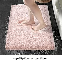 Vista 88 de Alfombra de inodoro blanca 22x24, antideslizante, esponjosa, alfombra de piso para baño en forma de U, lavable, alfombra de contorno para inodoro