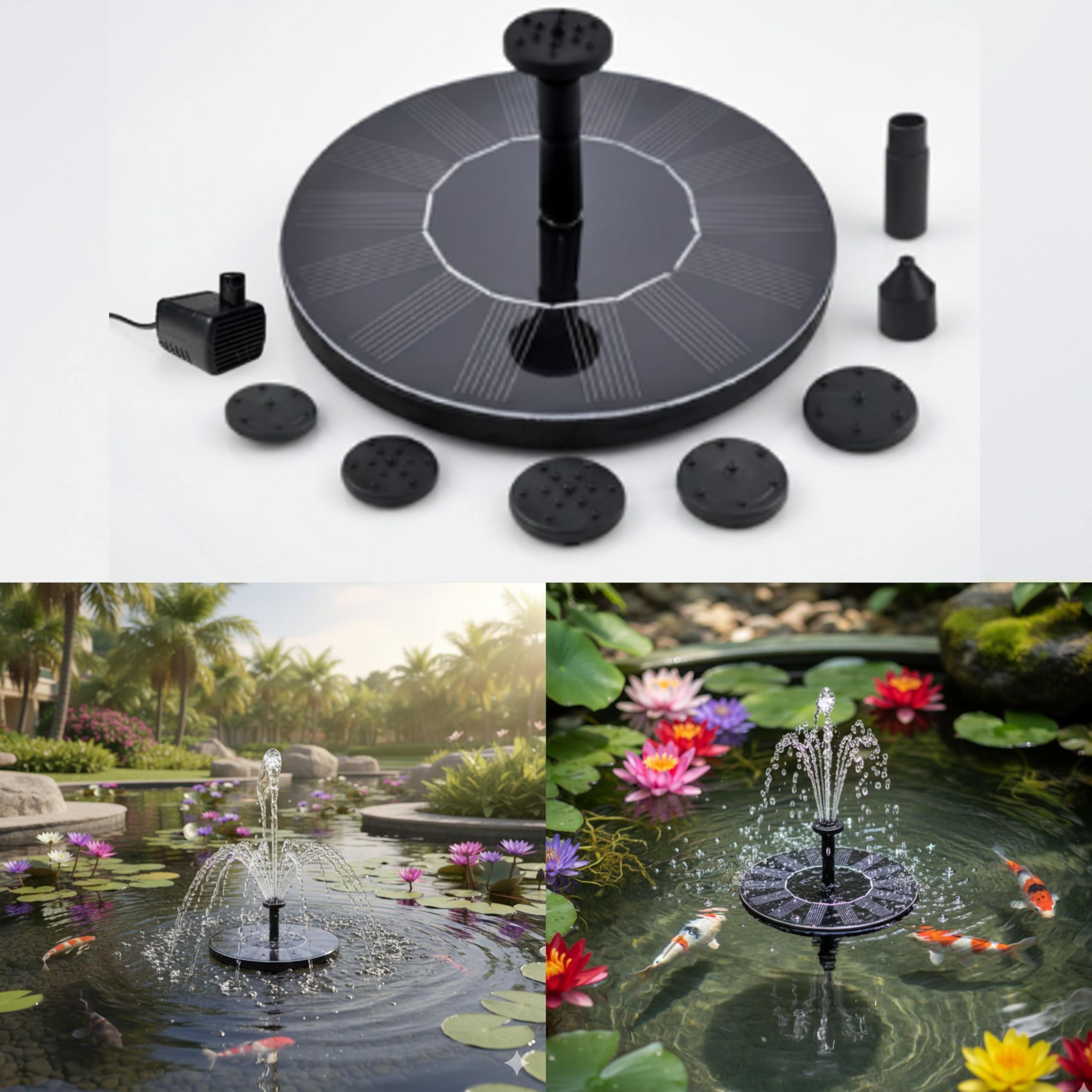 Solar Water Fountain - Garden Pump with 8 Nozzles -11 Solar Water Fountain - Garden Pump with 8 Nozzles -11