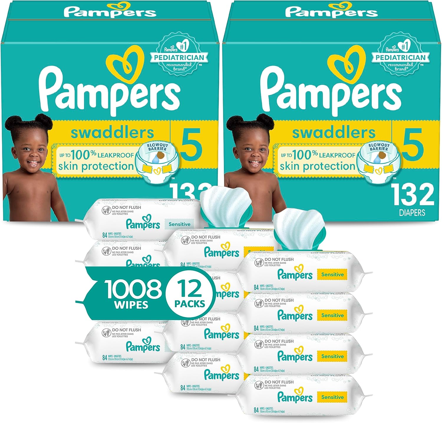 Amazon.com: Pampers Swaddlers Disposable Baby Diapers Size 5, 2 Month ...