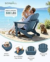 Vista 43 de SERWALL - Silla plegable Adirondack para patio, jardín, exterior, resistente a la intemperie, sillas para hoguera, color naranja