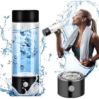 Hydrogen Water Bottle 420 ml Portable Hydrogen Water Bottle Generator Quickly Generates Hydrogen Water in Three Minutes for Office Travel and Daily Drinking Black