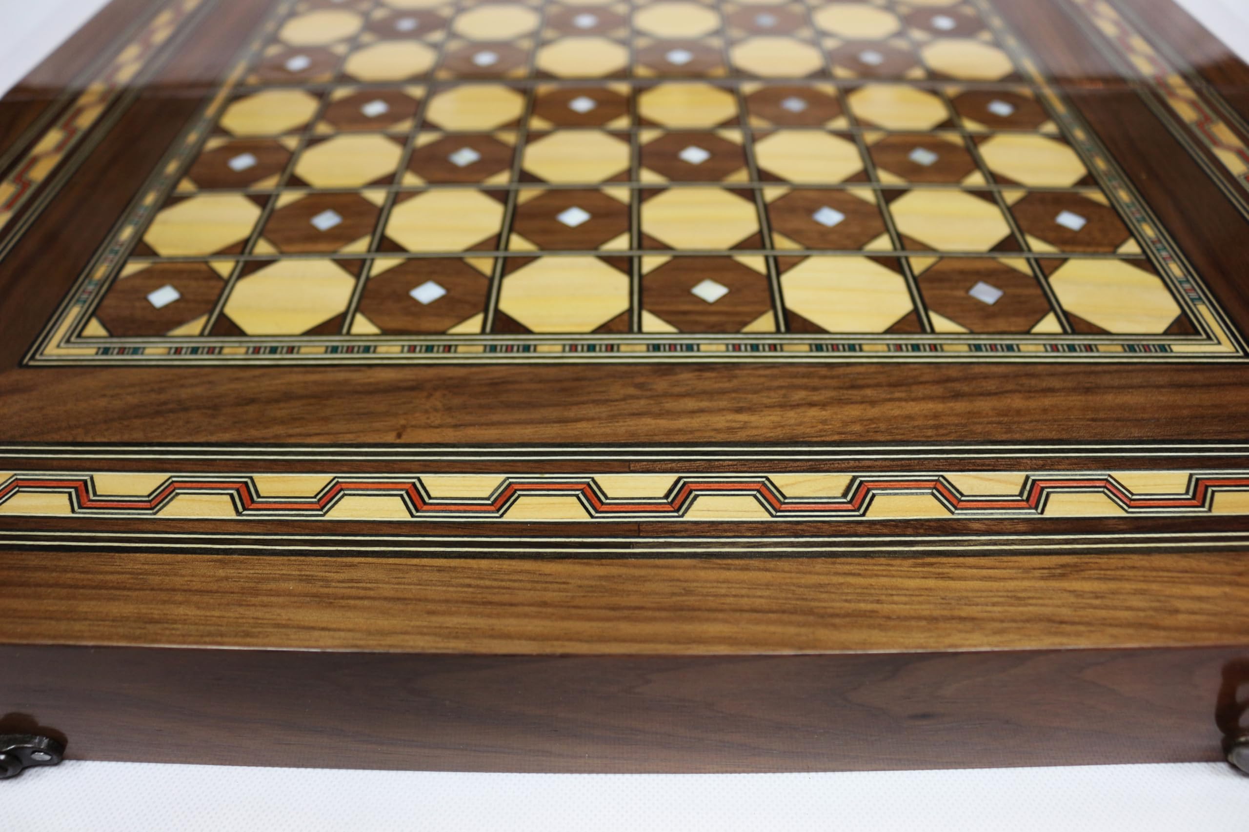 Tavola da backgammon in legno, 50 x 50 cm, gioco di scacchi/DAMA BC 595 con 30 pietre in legno