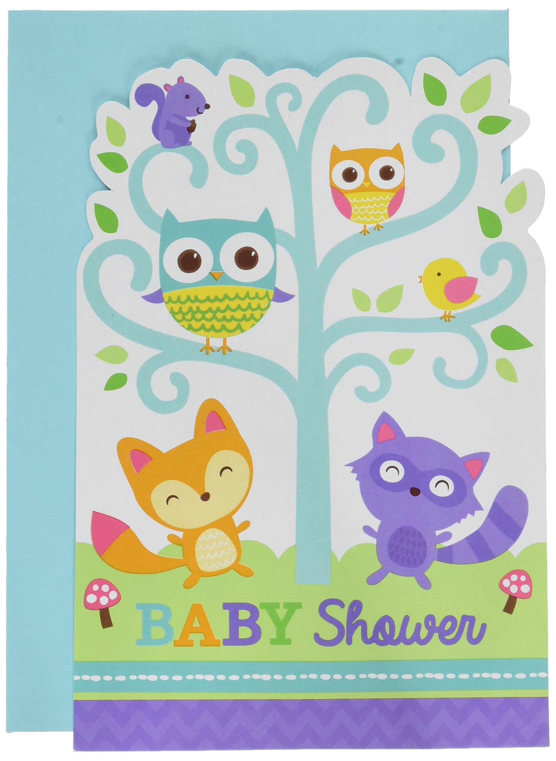 Amscan Woodland Baby Shower Postcard Invitations, 48 Ct.