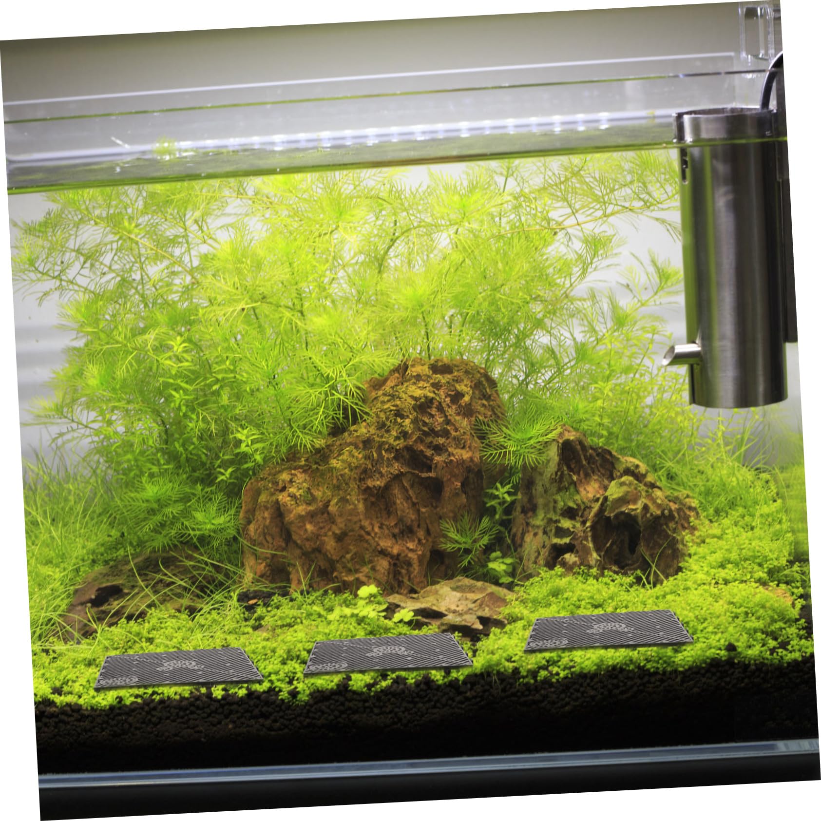 40 Piezas Placa De Filtro Aquasoil Pecera Filtro De Acuario Tanque De Peces De Filtro 4 Pies Esponja Placas De Filtro De Grava Plato De Pescado De PVC Caja De Acuario Meseta Black