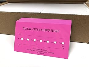 Custom Appointment Reminder Business Cards - (250pcs to 2,500pcs) - Appointment reminder card on Front, Your business card info on backside -Offset Printing, Made in The USA (Pink)