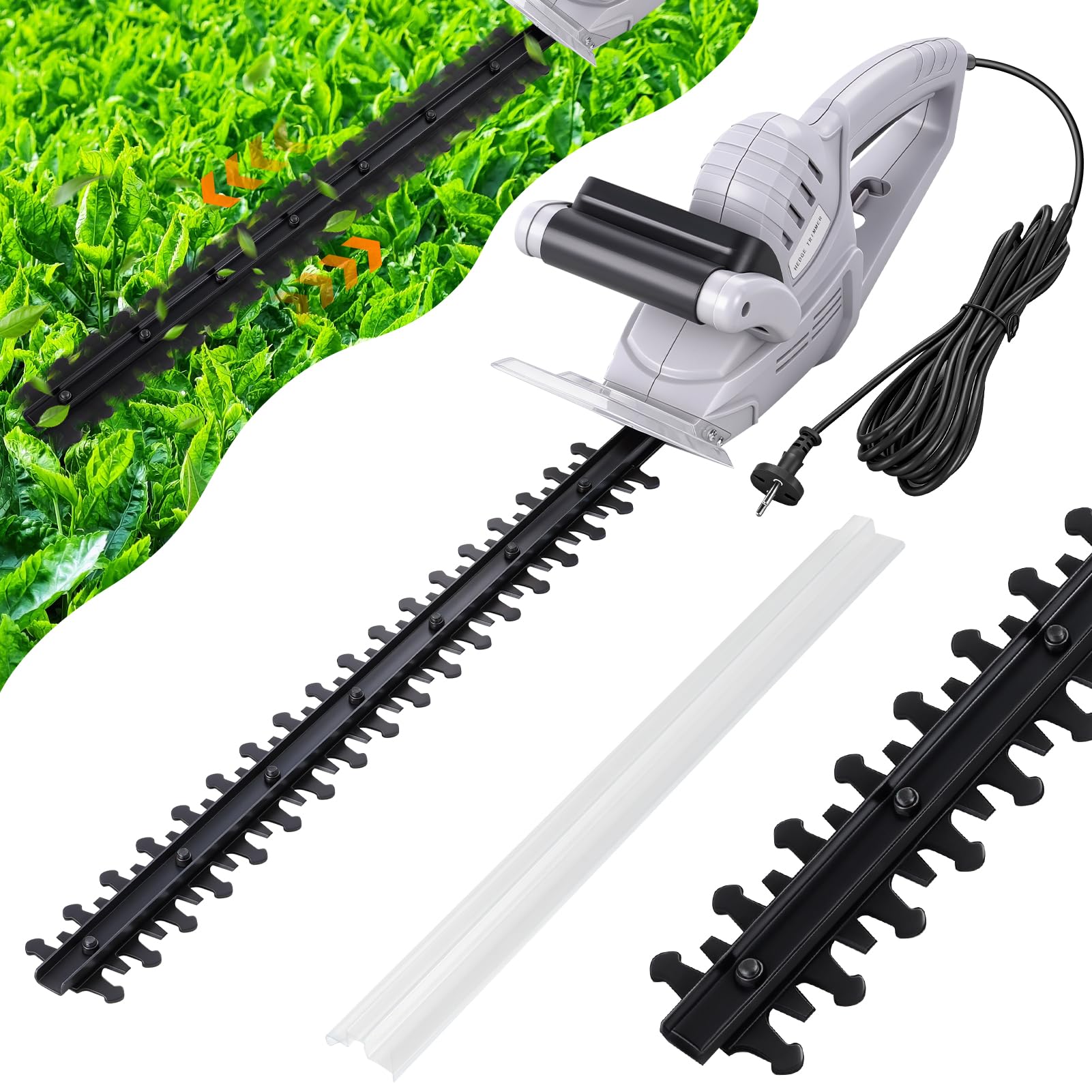 Corded Electric Hedge Trimmer 450W High Performance,Hedge Trimmer Corded with 45cm Dual-Action Diamond Ground Blade,16mm Cutting Capacity,1750rpm No-Load Speed,6m Cable for Garden,Lawn & Landscape