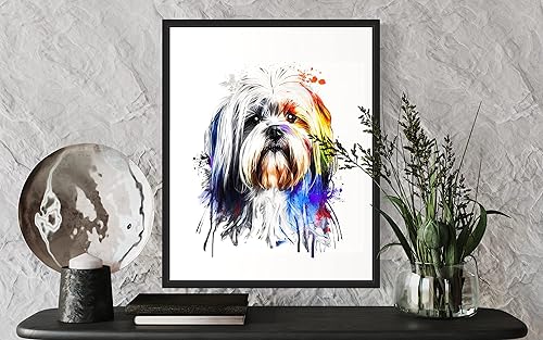 Miniatura 2 de Lhasa Apsos - Póster impreso para perro, decoración de pintura artística para pared, arte pop para cachorros, decoración del hogar, arte para