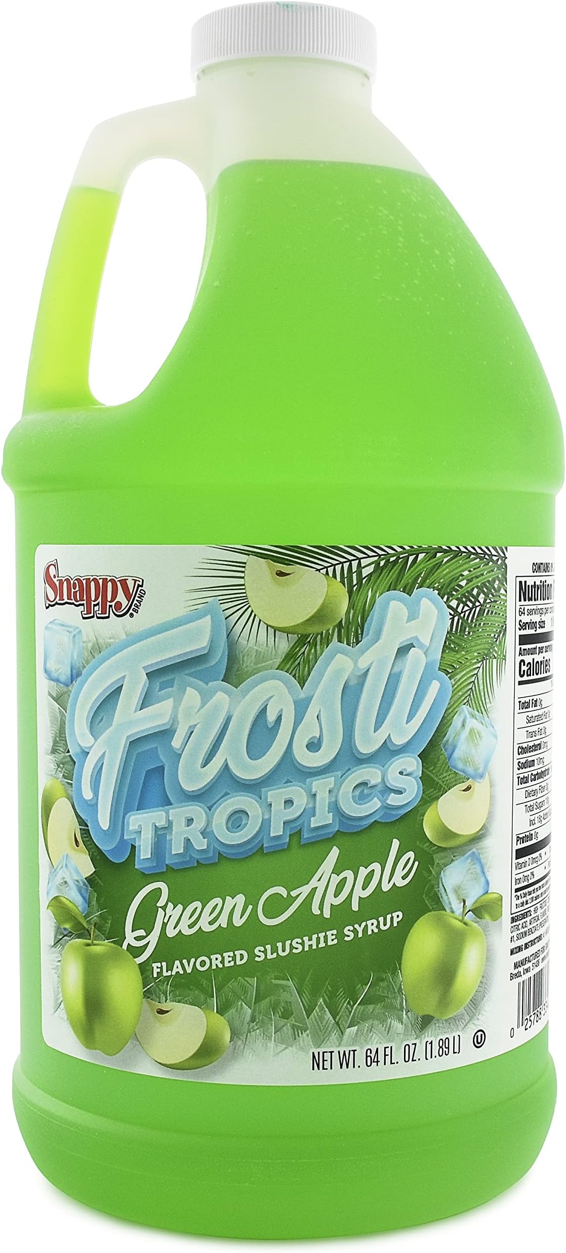 Frosti Tropics Green Apple Slushy Mix, Slushie Syrups for Machine, Granita Slushy Syrup, Kid Slushie Machine Mix, Slushy Mix For Frozen Drink Machine, 1/2 Gallon