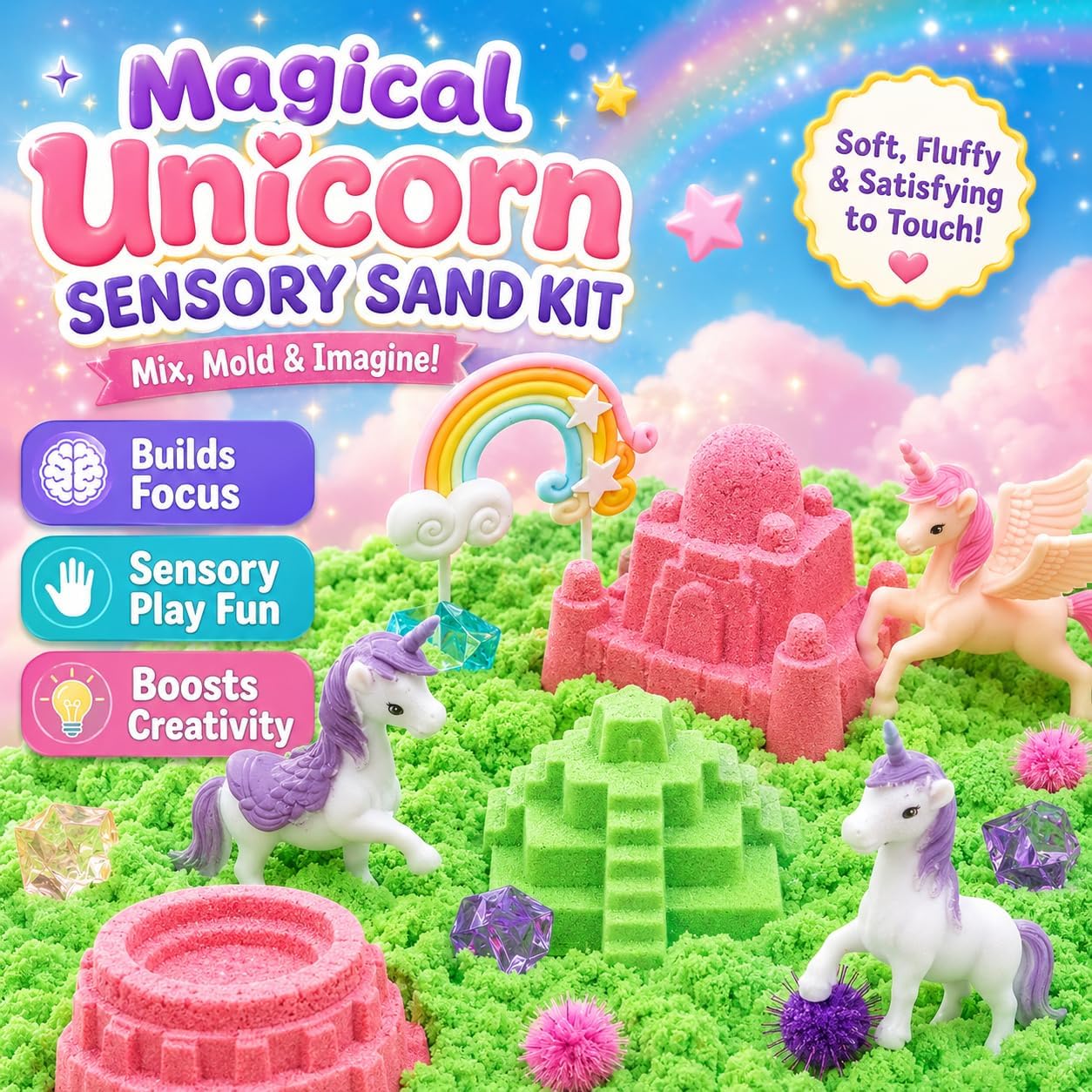 Carolart Unicorn Sensory Bin Sand Box