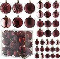 Vista 13 de PREXTEX Juego de 36 Adornos Navideños - Bolas Negras Irrompibles en 6 Estilos y 3 Tamaños con Bucles para Colgar - Elegantes Decoraciones para Árbol