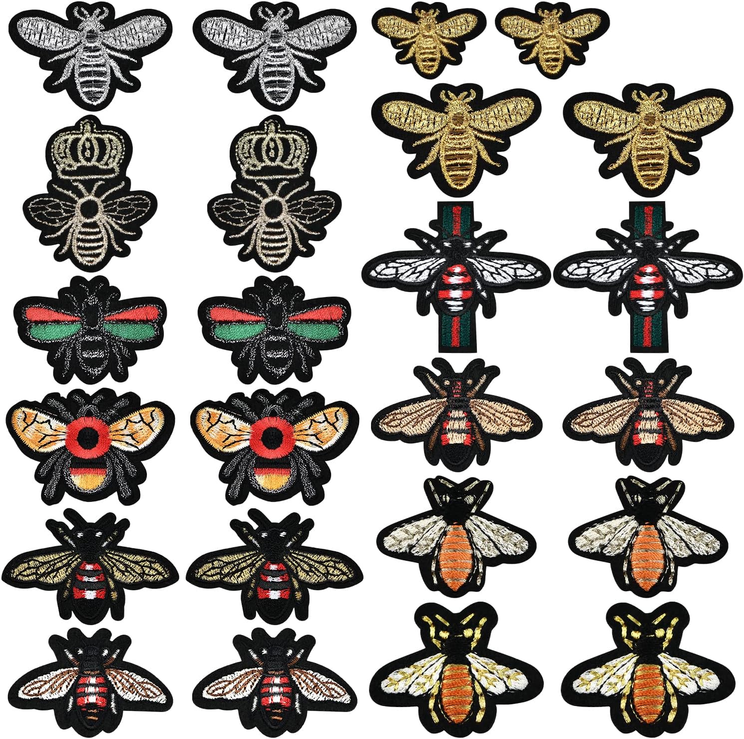 - 24 Pcs Cute Iron On Insect Patches Applique - Sew Iron on Embroidered Patches Clothes Decorative Iron on - Butterfly and Bee Decoration Iron On Patches for Backpacks,Bags,Hats,Jean,Jacket,Cap (K27)
