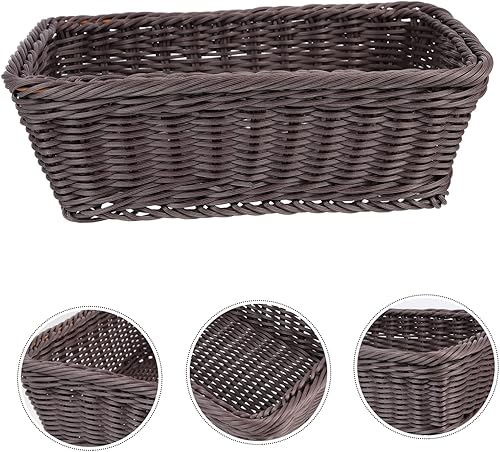 Miniatura 8 de HOMSFOU Cesta de pan Cestas de ratán para servir alimentos, cestas de mimbre con forro de mimbre, cesta de pícnic, cesta de huevos de Pascua, cestas