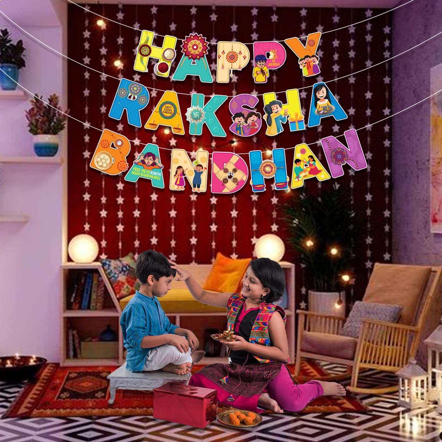 Raksha Bandhan Dekorationen – Vorbespanntes Banner Für Festlichkeiten
