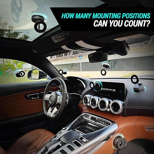 Miniatura 3 de CARMOUNT Clutch-X One - Soporte de teléfono con ventosa para iPhone, soporte de teléfono para ventana, soporte magnético de teléfono de 360, soporte