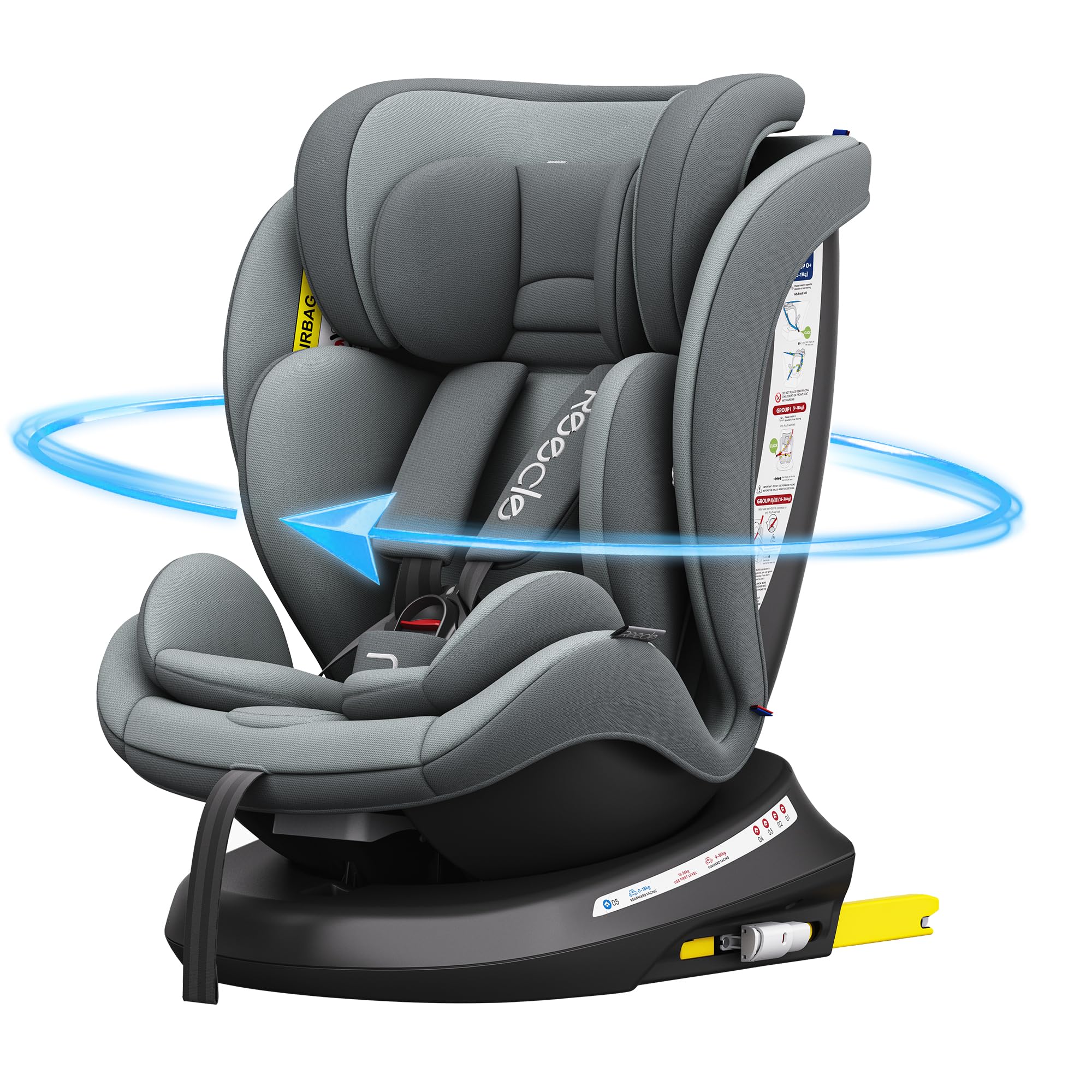 Reecle 360°回転式チャイルドシート 新生児~12歳頃 (0~36kg) ISOFIX
