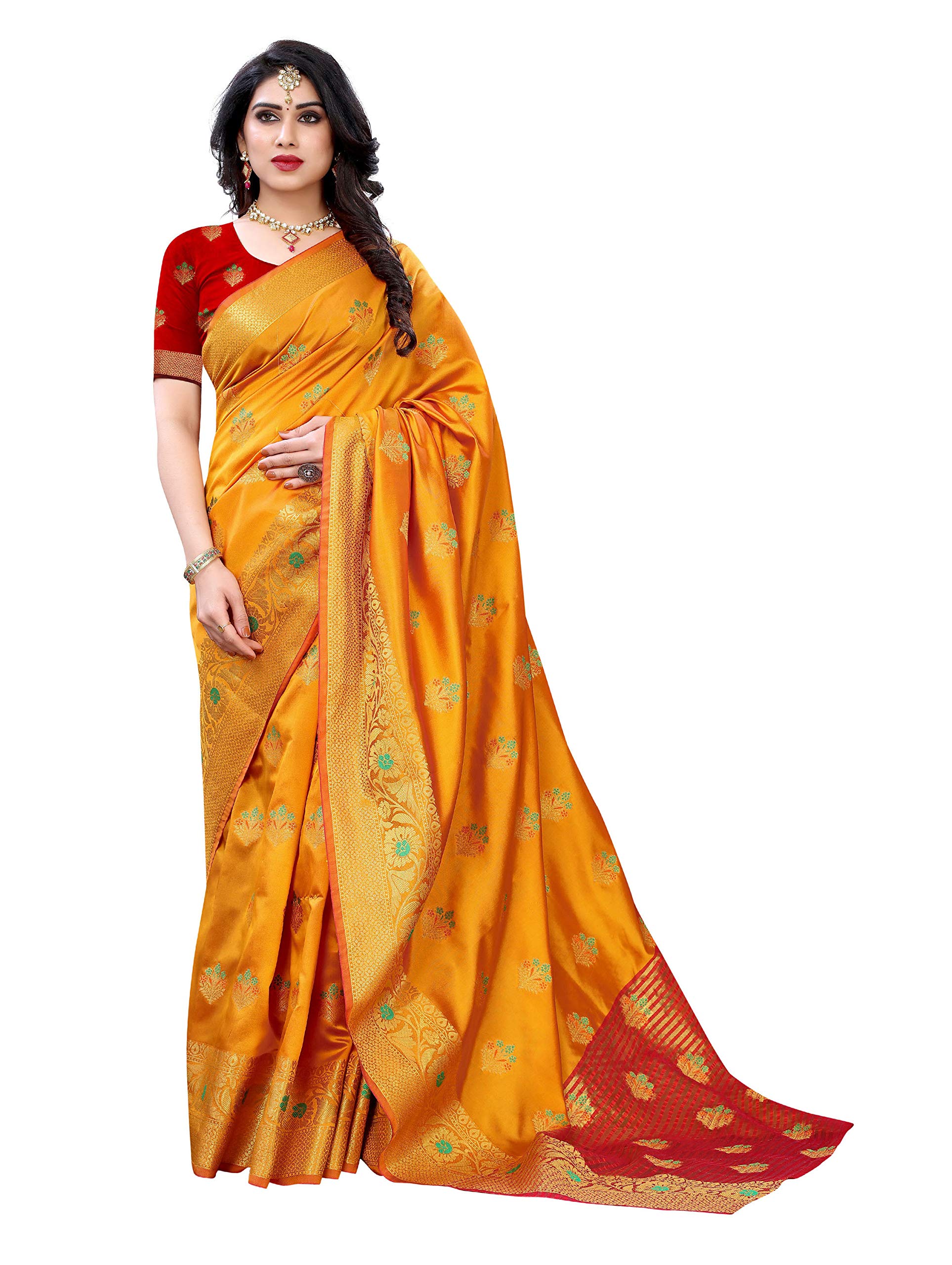 PISARA Women's Chanderi Silk Saree
