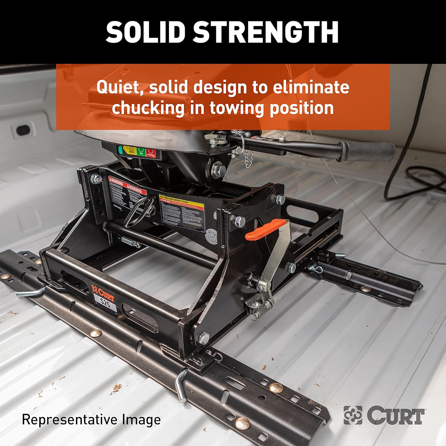 CURT 16564 S20 Sliding 5th Wheel Hitch for Short Bed Trucks, 20,000 lbs (Head Required)