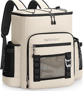 Hulongo Cooler Backpack, 30L Insulated Leakproof Soft Cooler Bag for 52 Cans, Lightweight Backpack for Beach, Picnic, Camping, Hiking, Fishing and Travel