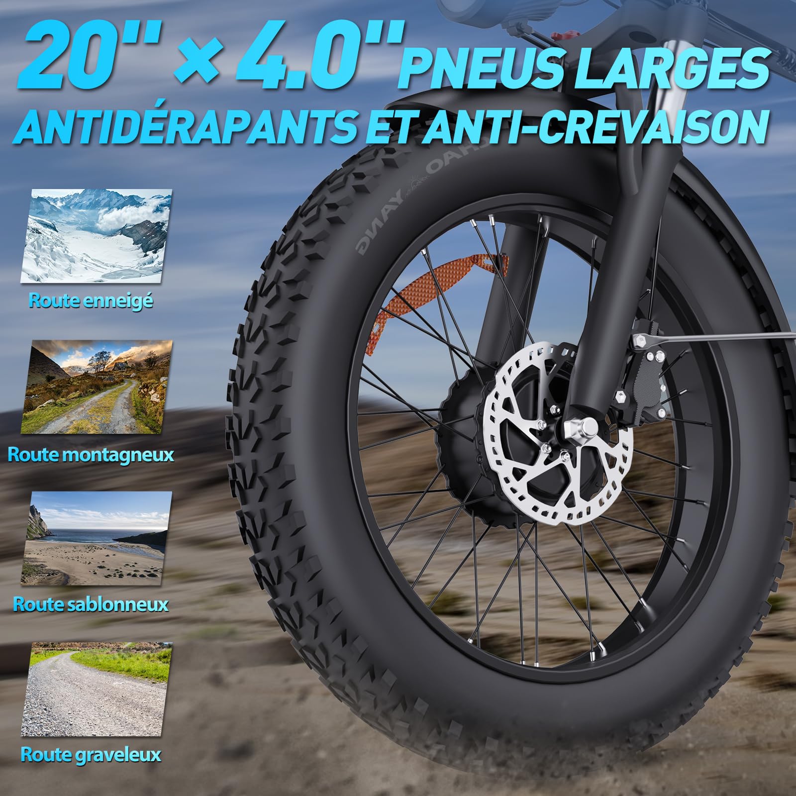 H20 Pro Vélo Électrique Pliable, Autonomie 150km, Batterie Amovible 48V 23Ah, Double Moteur 170Nm, 20" Fat Bike Électrique, VTC 7 Vitesses, E-Bike Double Suspension, Double Disque, Écran LCD