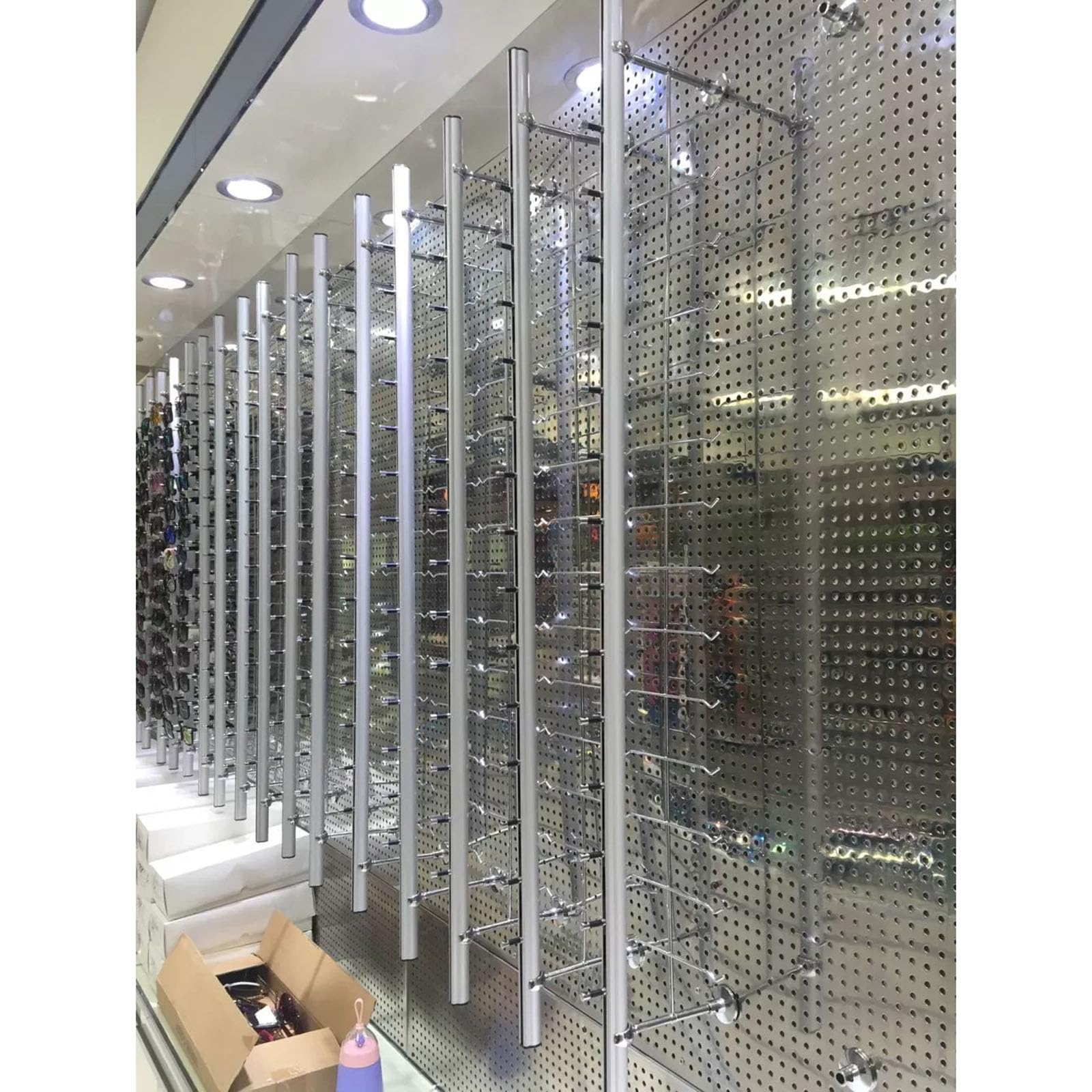 Organizzatore di stoccaggio per Occhiali da Sole in Lega di Alluminio 3 Pezzi, Espositore per Occhiali da Vista Metallo a Parete Decorazione portaoggetti per Occhiali da Lettura per Negozi di Ottica