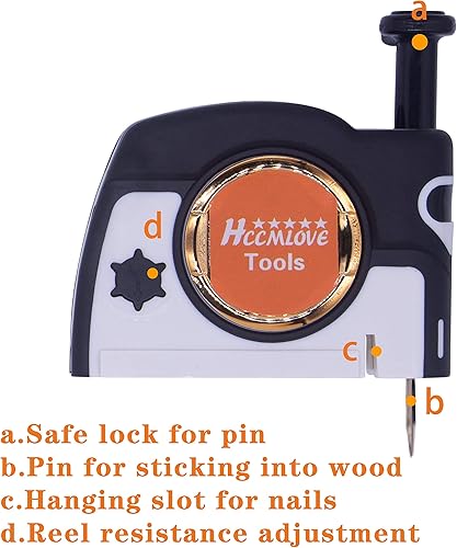 Miniatura 3 de 2 piezas magnéticas Plumb Bob  10.7 oz (305g) Plumb Rite con cuerda de 14.5 pies (14.8 ft), sacapuntas, 2 lápices, carrete de línea utilizado en la