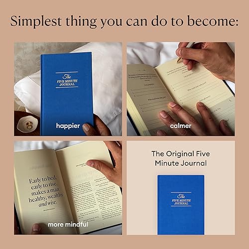 Miniatura 5 de The Five Minute Journal, diario original de gratitud 2024, diario de reflexión y manifestación para atención plena, diario sin fecha con lámina