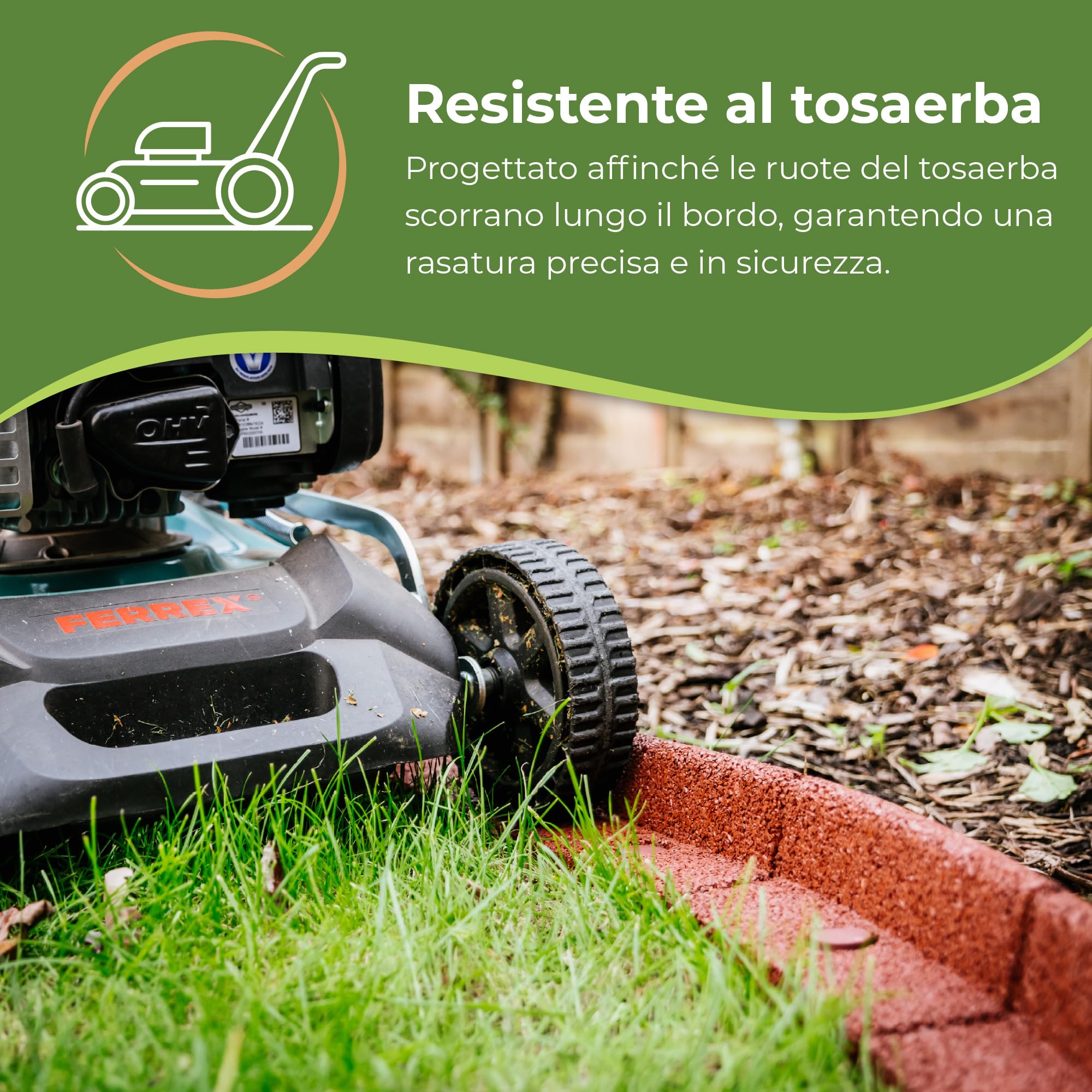 FlexiBorder - Bordura per aiuola - Bordura flessibile da giardino per prato all’inglese - vialetti - bordature rialzate - erba artificiale - Verde - Kit 2 x 1 m di lunghezza