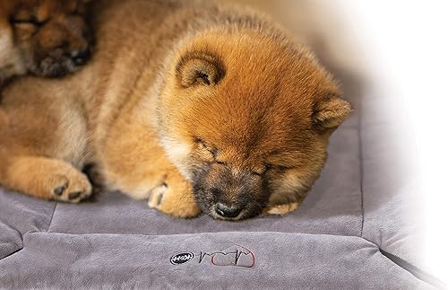 Miniatura 9 de K&H Pet Products Mother's Heartbeat - Almohadilla para jaula de cachorro, forro polar gris, talla M, L, 21 x 31 pulgadas