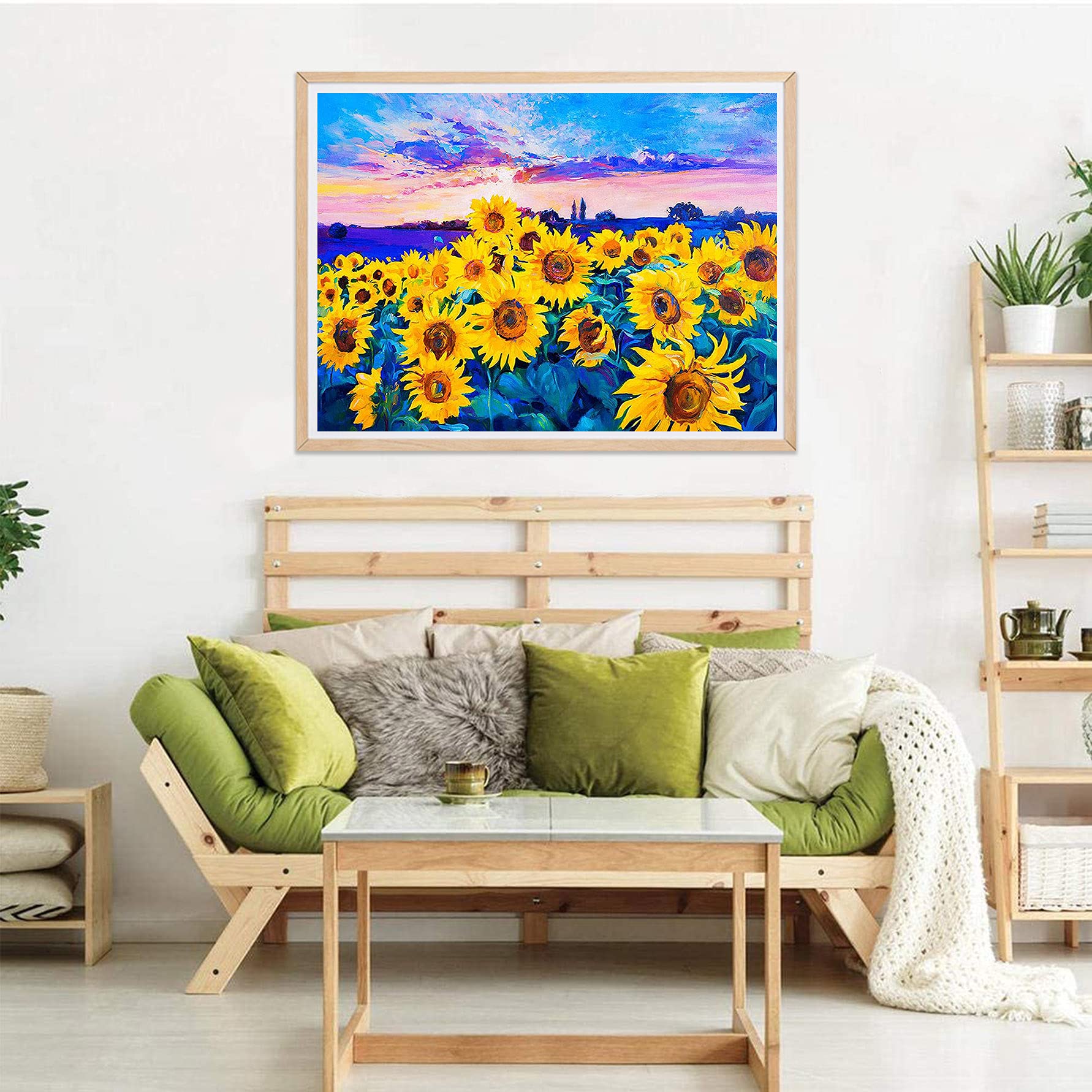 Kit Diamond Painting 5D Girasole 30x40 Cm - Completo Di Tela, Penna E Diamanti - Fai Da Te Rilassante Per Adulti E Decorazione Casa
