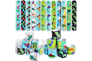 DERAYEE Dino Party Favor Slap Bracelets: Delightful Jurassic Adventure for Kids