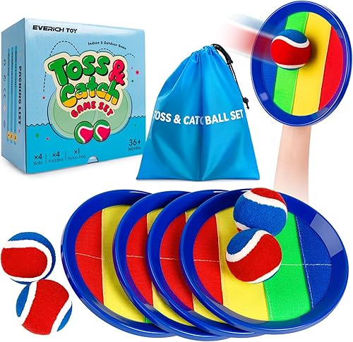 EVERICH TOY Juego de pelota para lanzar y atrapar mejorado, juegos al aire libre para niños, rellenos de calcetines para juegos familiares, juguetes